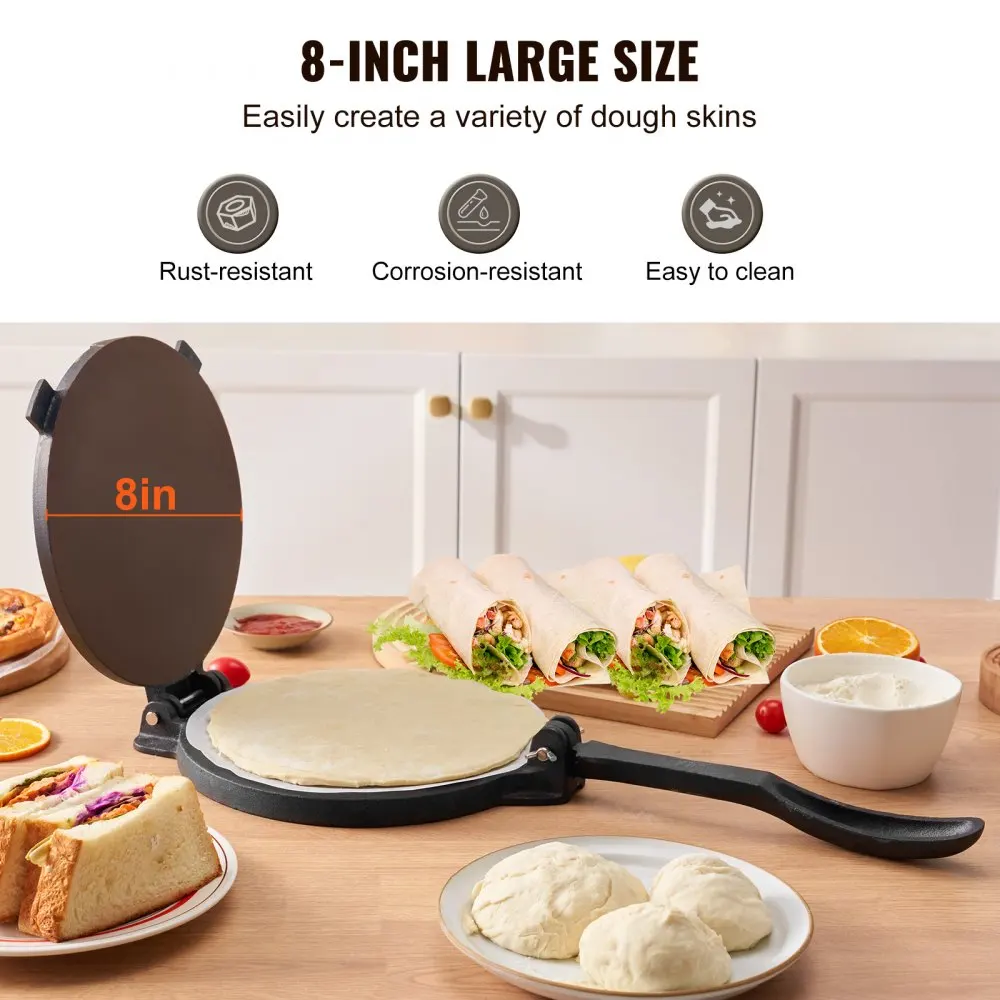 Prensa para tortillas de 8 pul - Tortilla Press Cast reseña y precio